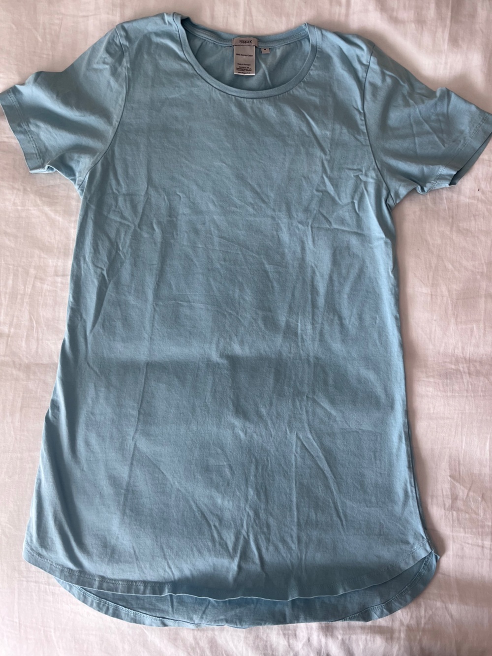 Filippa K Powder Sky Blue Crewneck Flared Tee